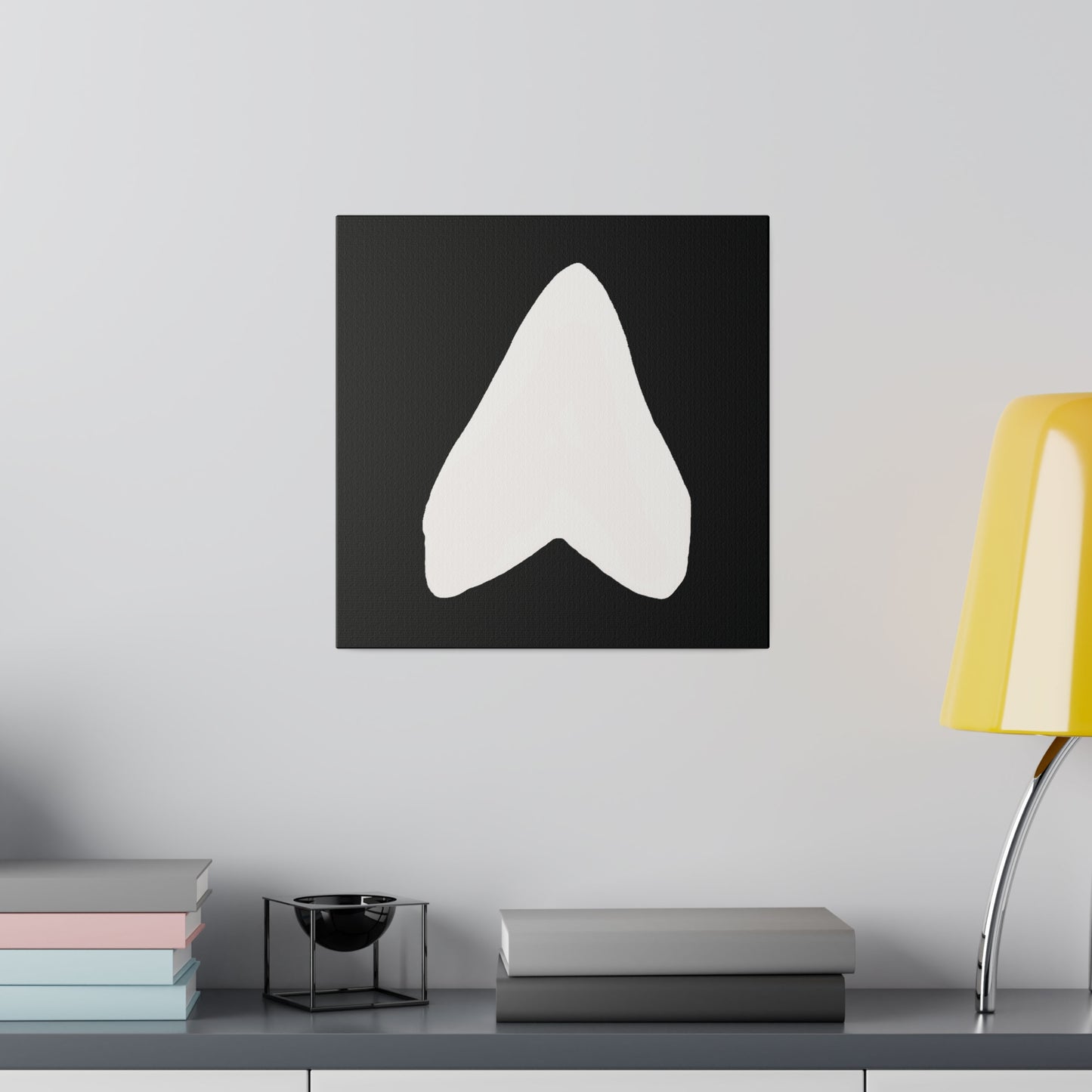 Black and White Otodus megalodon Canvas Print Wall Art Décor