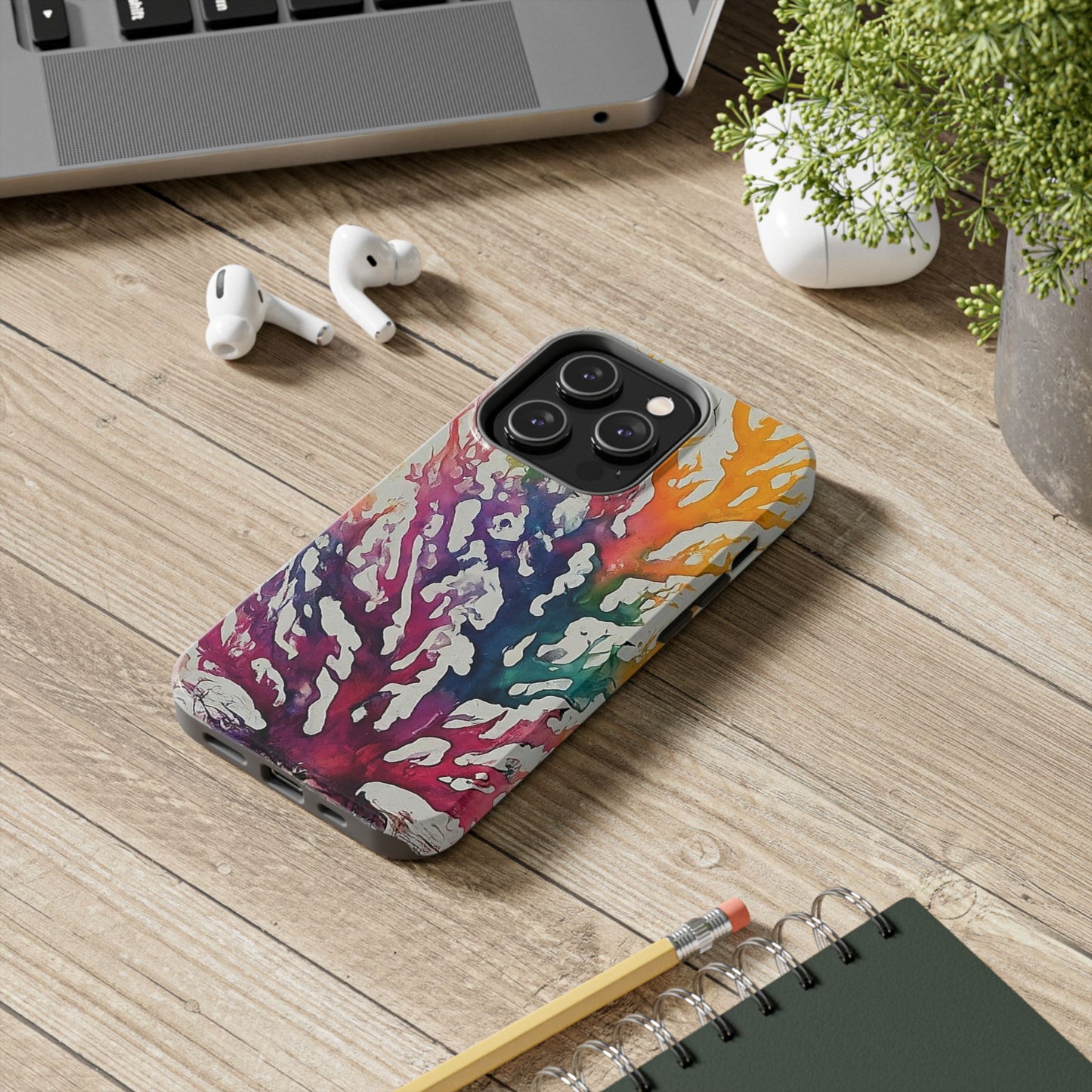 Water color Coral iPhone 14 Tough Phone Case