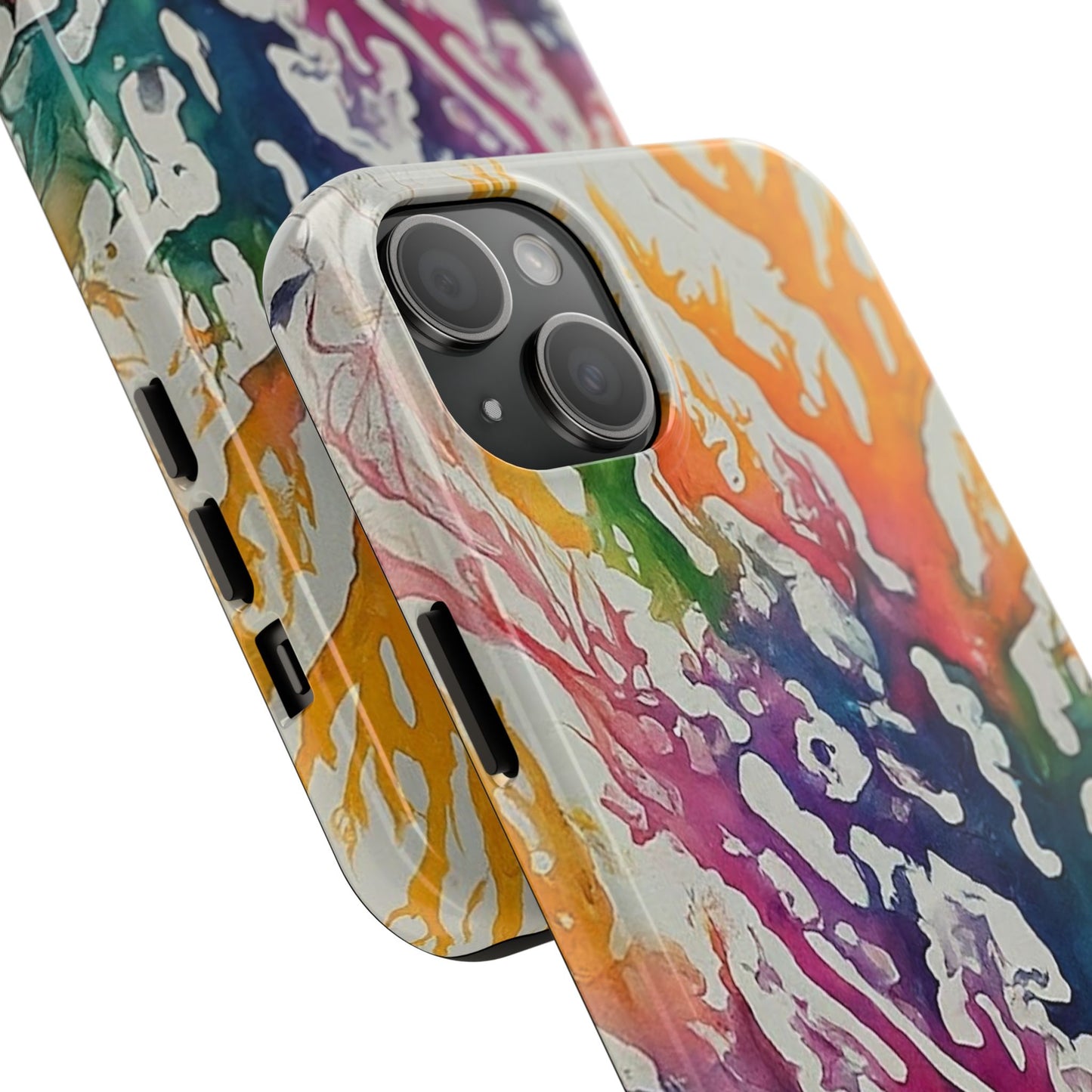 Water color Coral iPhone 15 Tough Phone Case