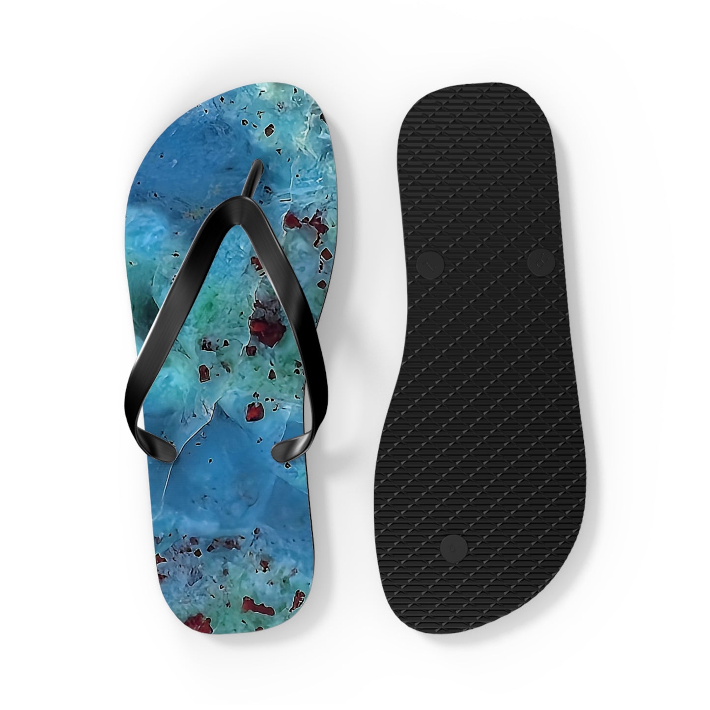 Vibrant Unisex Beachwear Flip Flops With Tie-dye Like Agate Patterns