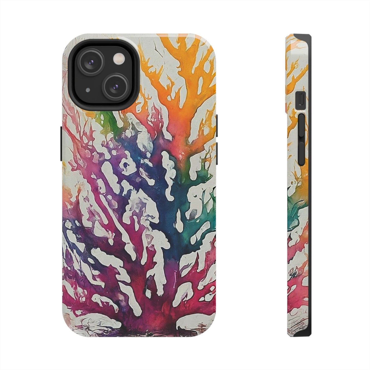 Water color Coral iPhone 14 Tough Phone Case