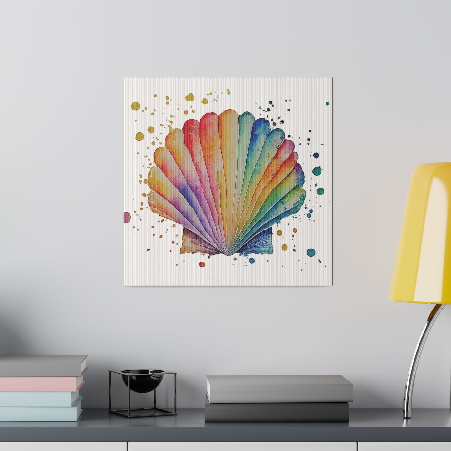 Watercolor Pectin Seashell Canvas Print Wall Art Décor, Beach Décor