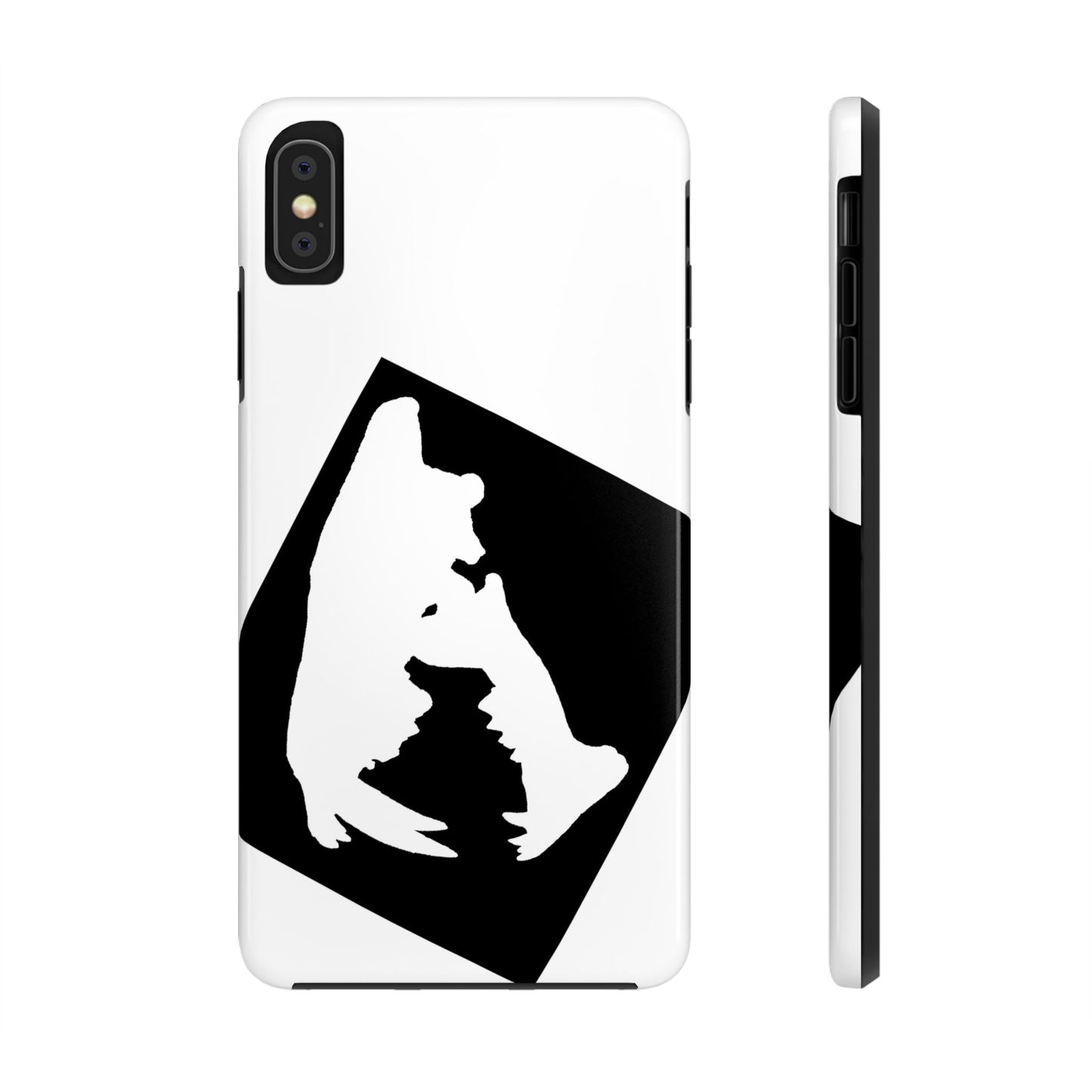 Black & White Saber Cat iPhone X Tough Phone Case