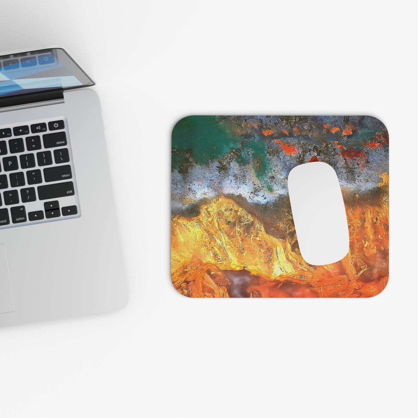 Flame Agate Slab Mousepad