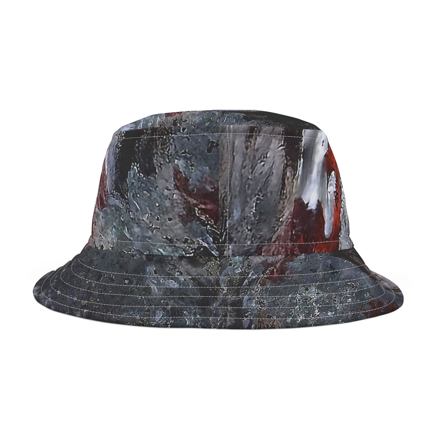 Rock Art-Inspired Floppy Bucket Hat –Stromatolite Collenia undosa- Unique Tie-Dye Ish Design