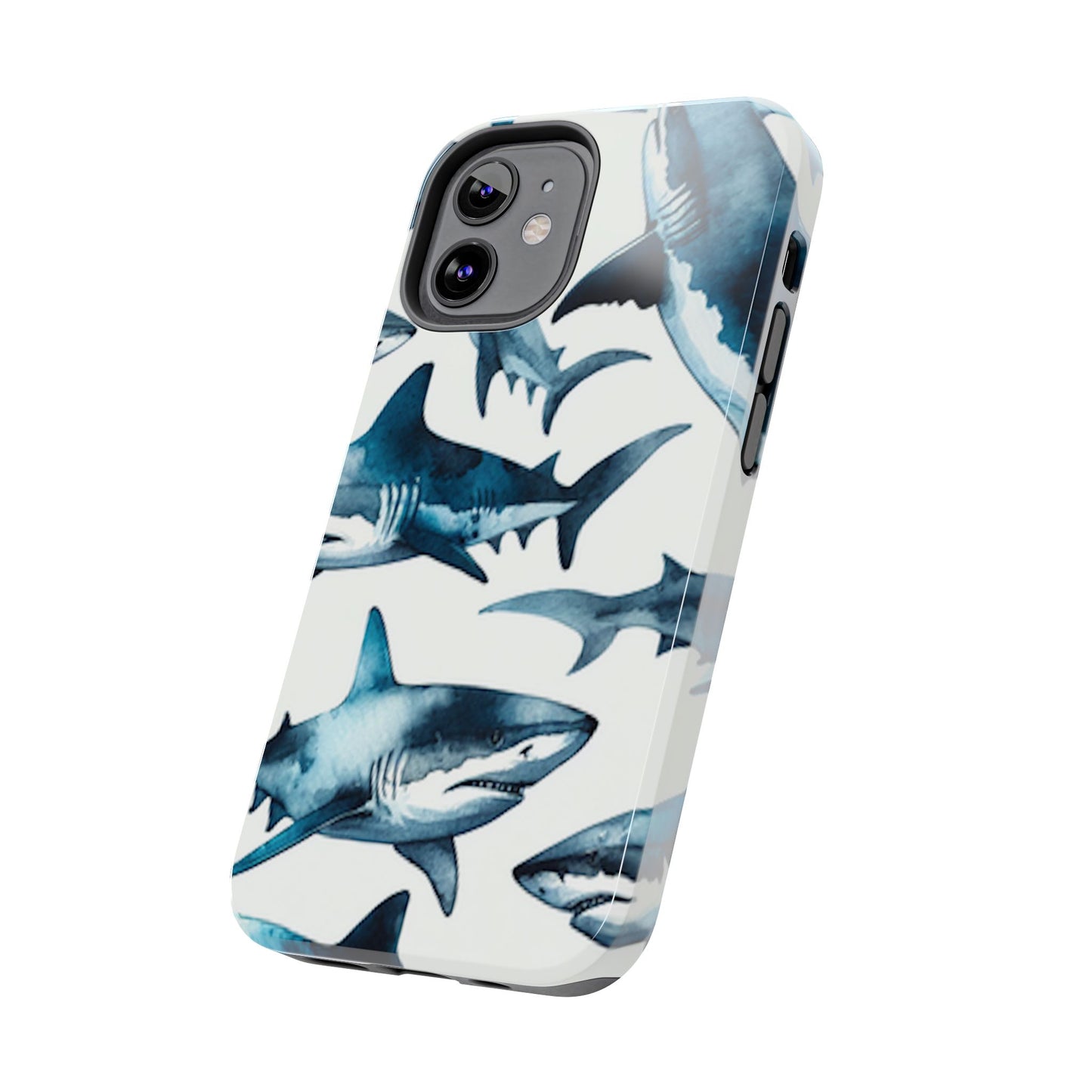 Shark Pattern iPhone 12 Tough Phone Case