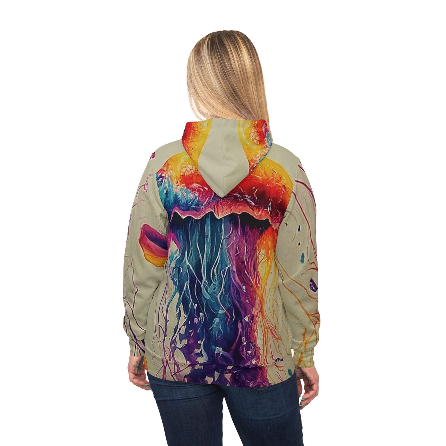 Copy of Colorful Unisex Watercolor Jellyfish Beach Art Hoodie