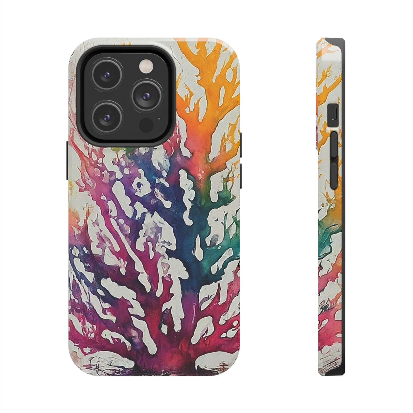 Water color Coral iPhone 14 Tough Phone Case