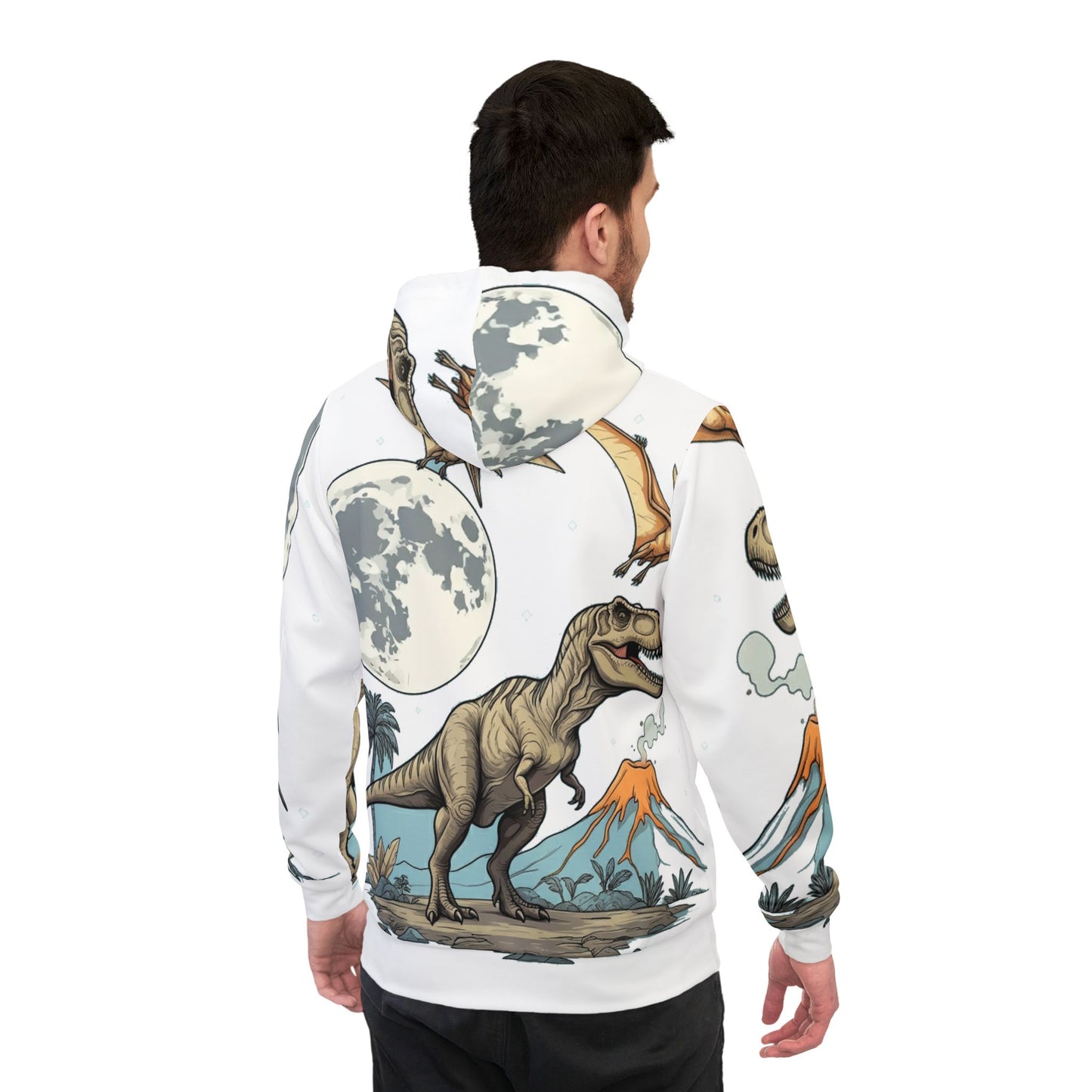 White Tyrannosaurus rex pullover hoodie adult hooded dinosaur sweatshirt for men and women