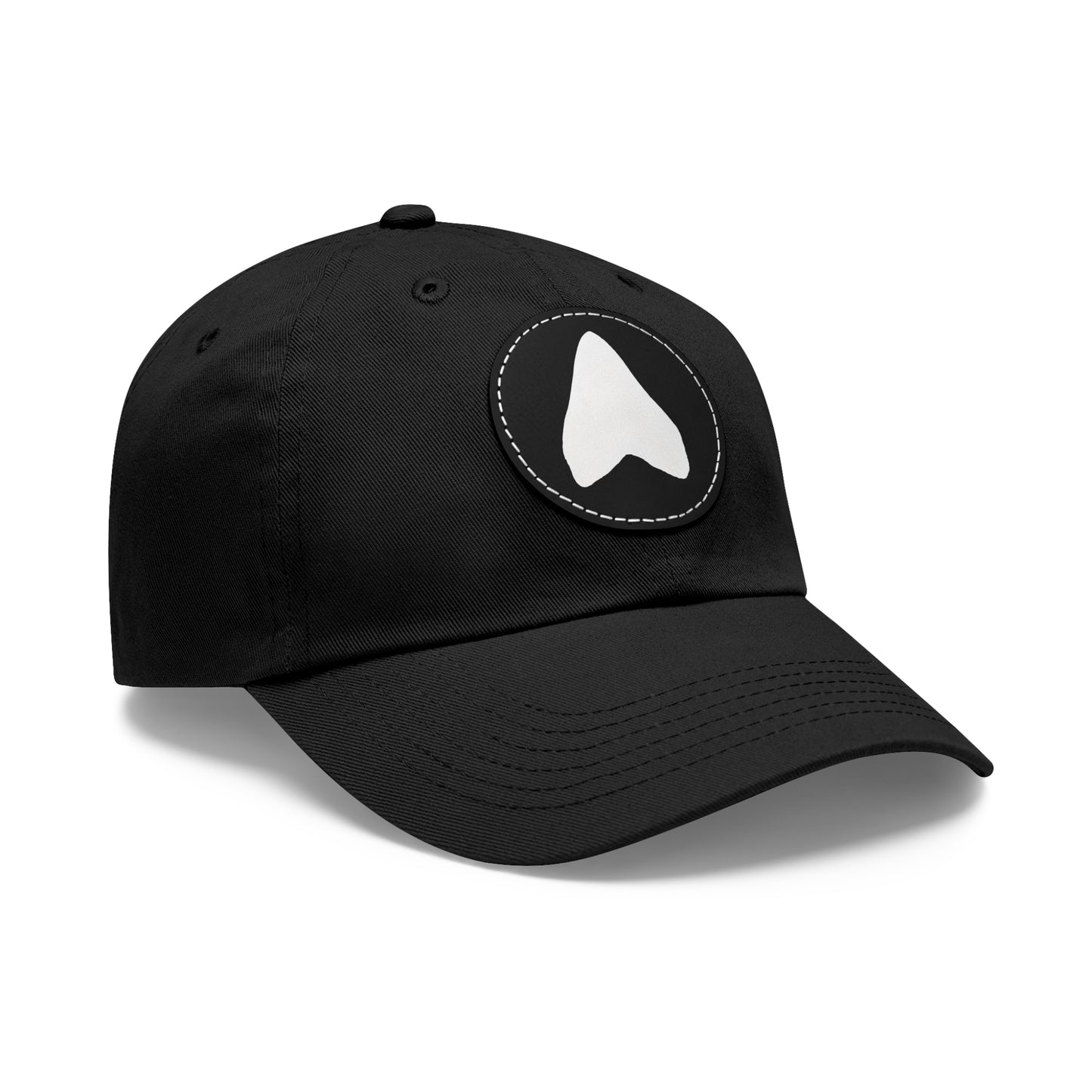 Megalodon Shark Tooth Hat\Cap with Leather Patch - Multiple Colors