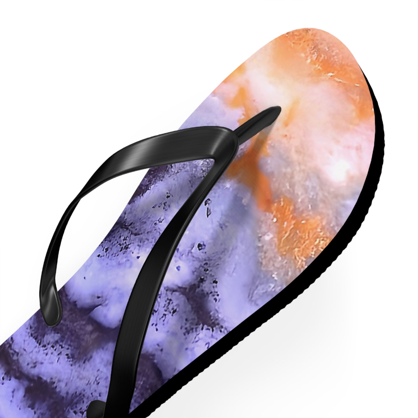 Vibrant Unisex Beachwear Flip Flops With Tie-dye Like Bog Jasper Patterns