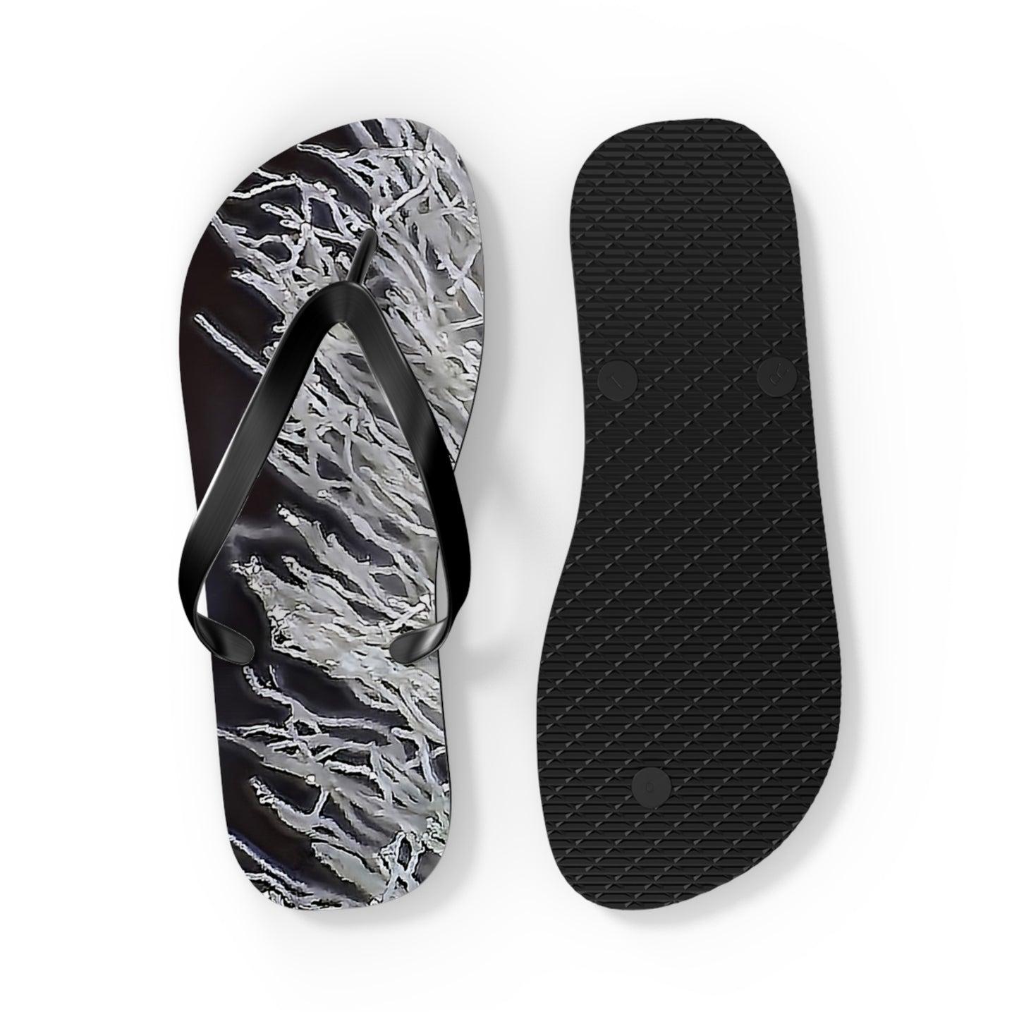 Vibrant Unisex Beachwear Flip Flops With Tie-dye Like Timor Agate Patterns