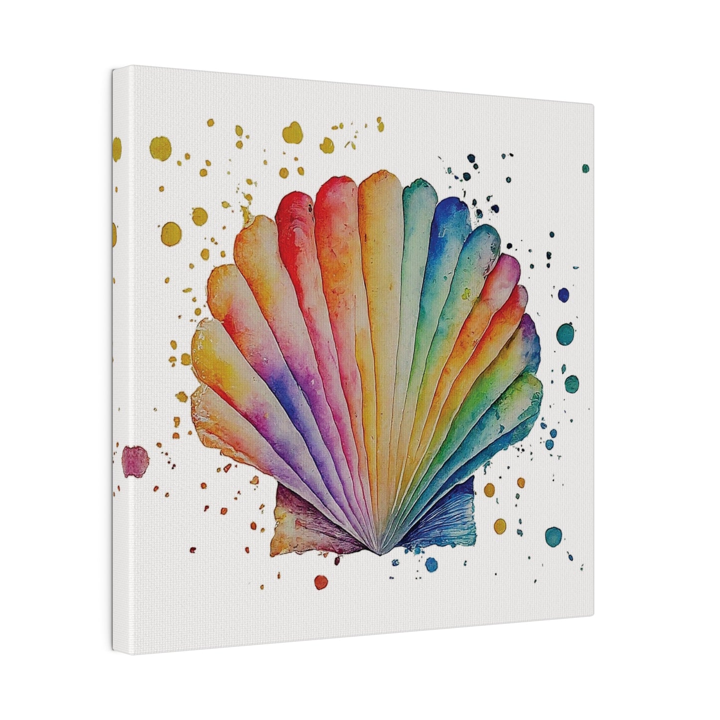 Watercolor Pectin Seashell Canvas Print Wall Art Décor, Beach Décor