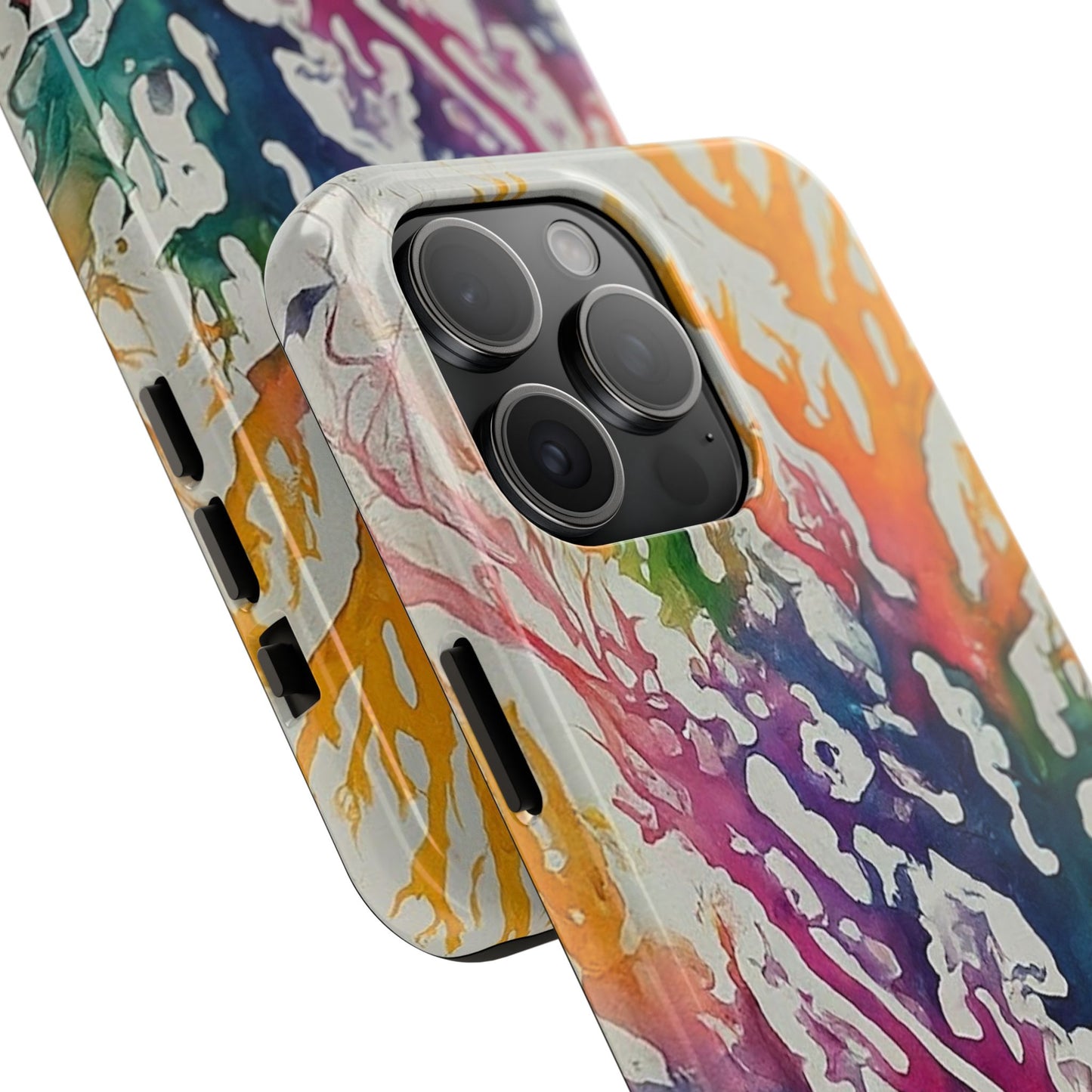 Water color Coral iPhone 15 Tough Phone Case