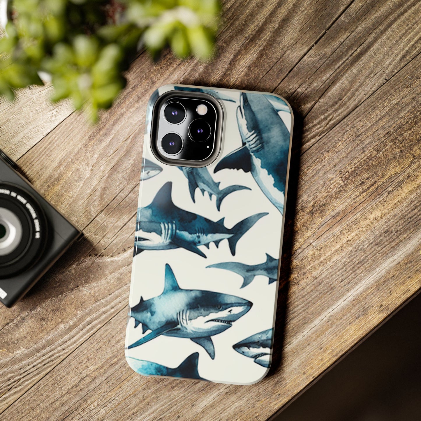 Shark Pattern iPhone 12 Tough Phone Case
