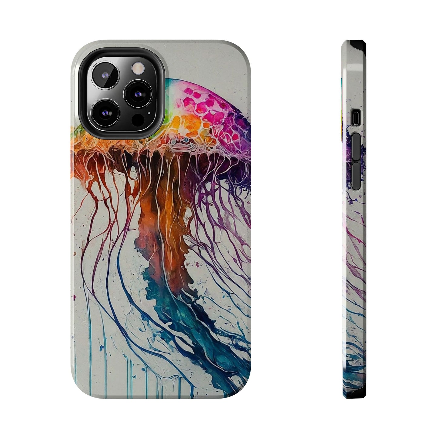 Water Color Jellyfish iPhone 12 Tough Phone Case