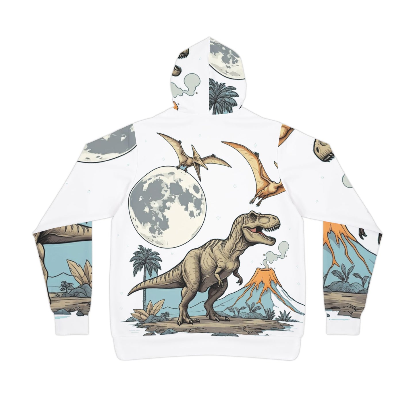 White Tyrannosaurus rex pullover hoodie adult hooded dinosaur sweatshirt for men and women
