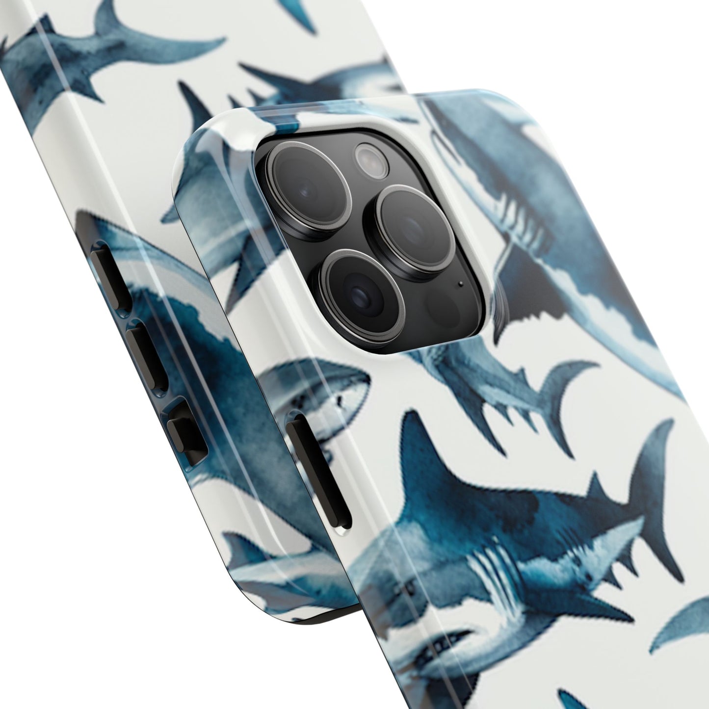 Shark Pattern iPhone 15 Tough Phone Case