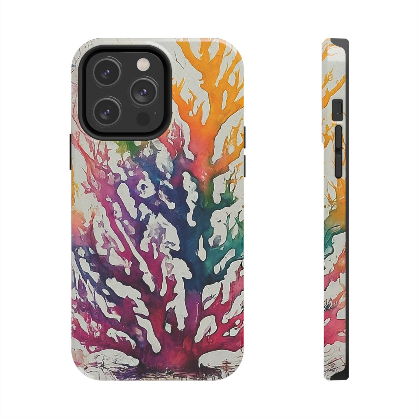 Water color Coral iPhone 14 Tough Phone Case