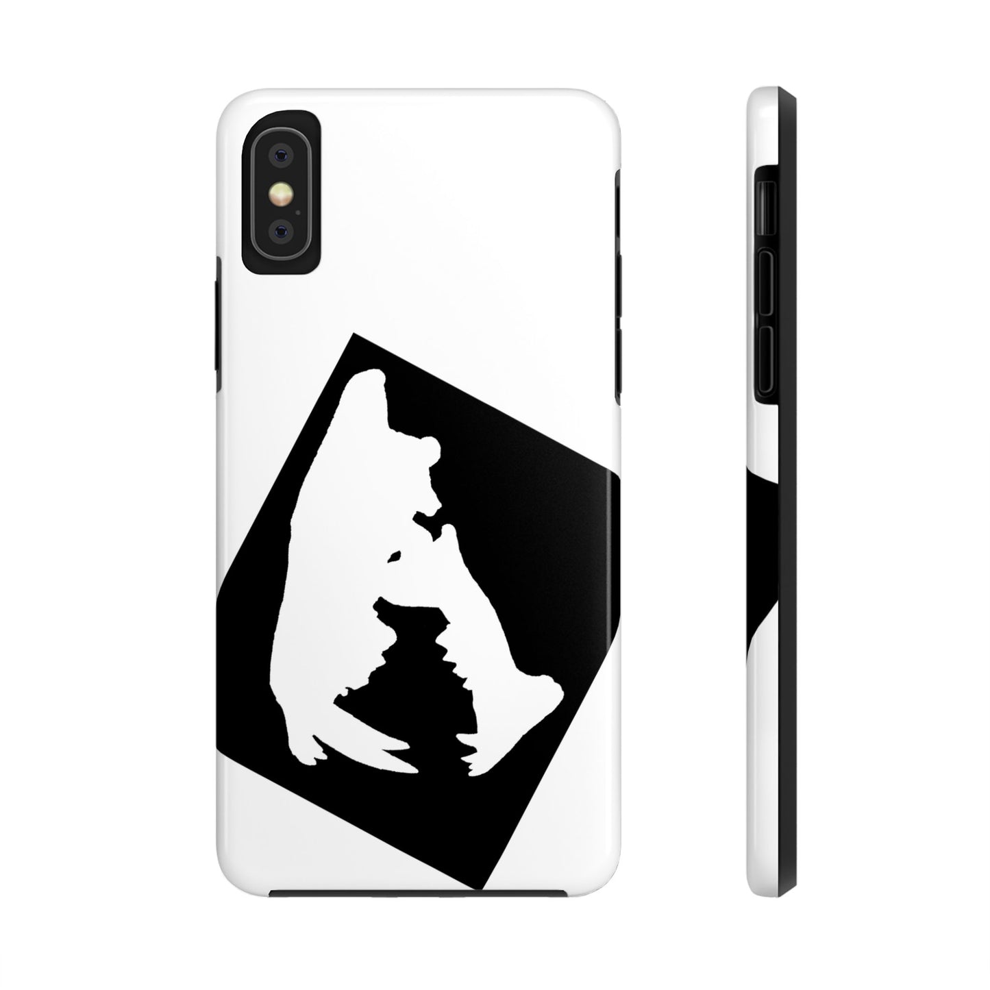Black & White Saber Cat iPhone X Tough Phone Case