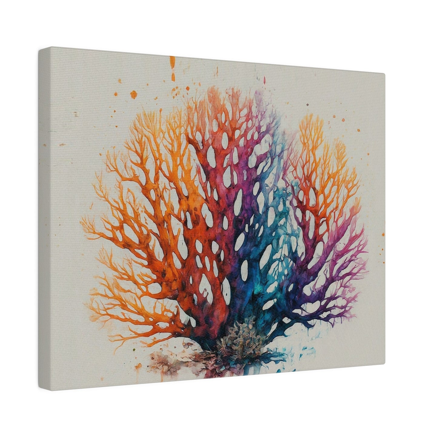 Watercolor Sea Coral Canvas Print Wall Art Décor, Beach Décor