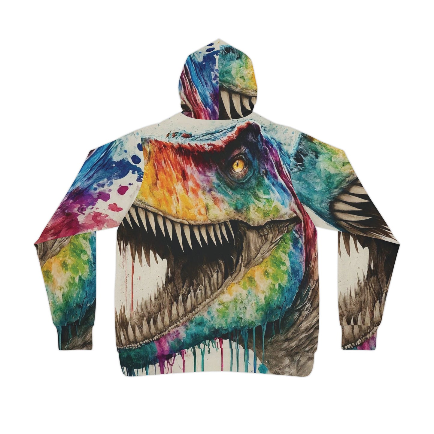 watercolor tie-dye Tyrannosaurus rex hoodie adult hooded dinosaur sweatshirt for men and women