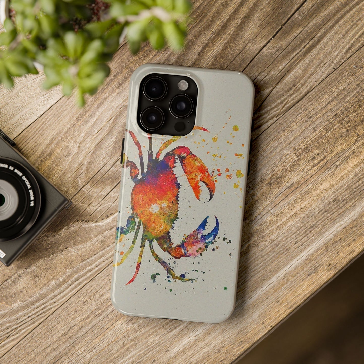 Water Color Crab iPhone 15 Tough Phone Case