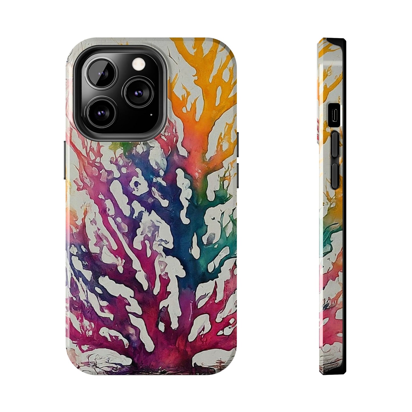 Water color Coral iPhone 13 Tough Phone Case