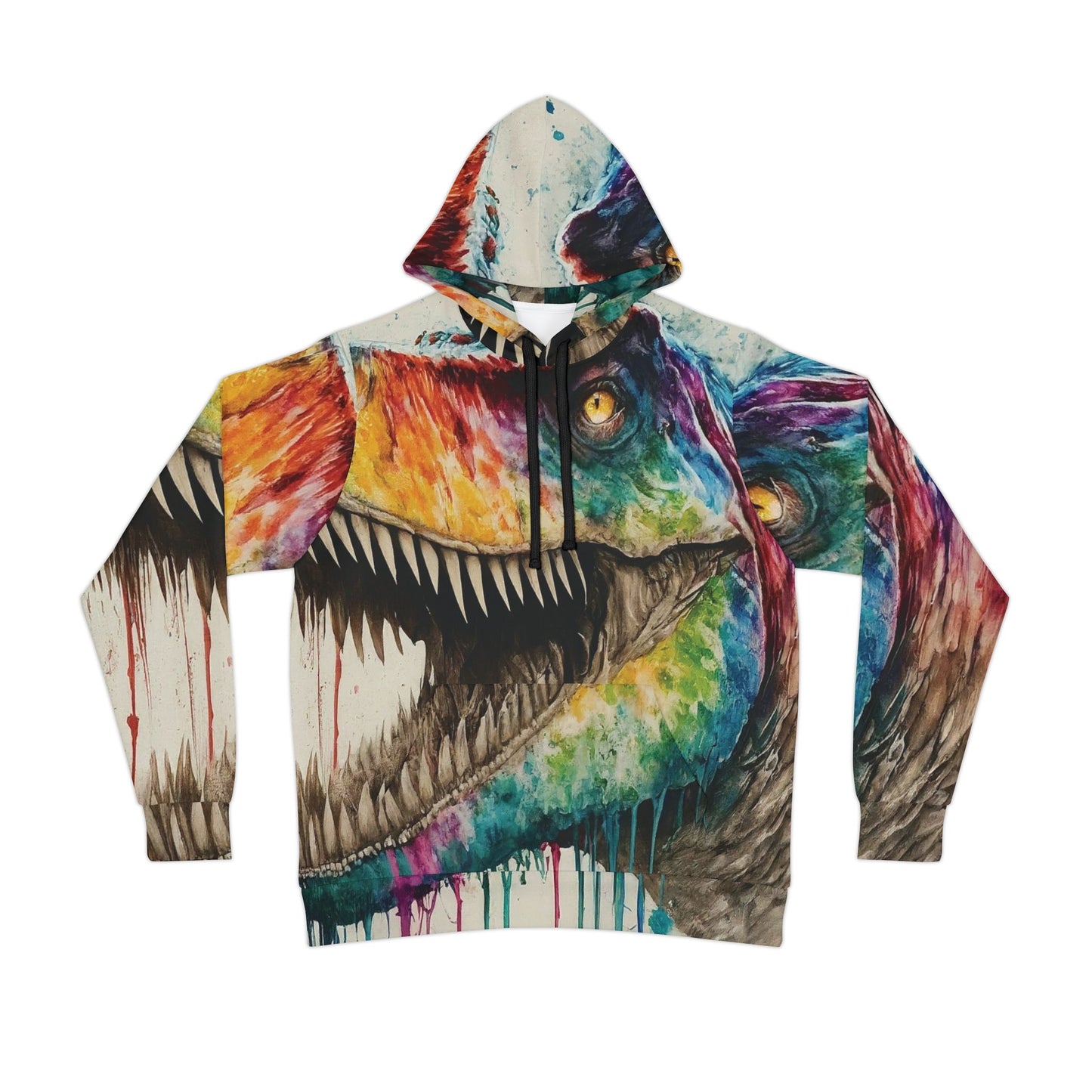 watercolor tie-dye Tyrannosaurus rex hoodie adult hooded dinosaur sweatshirt for men and women