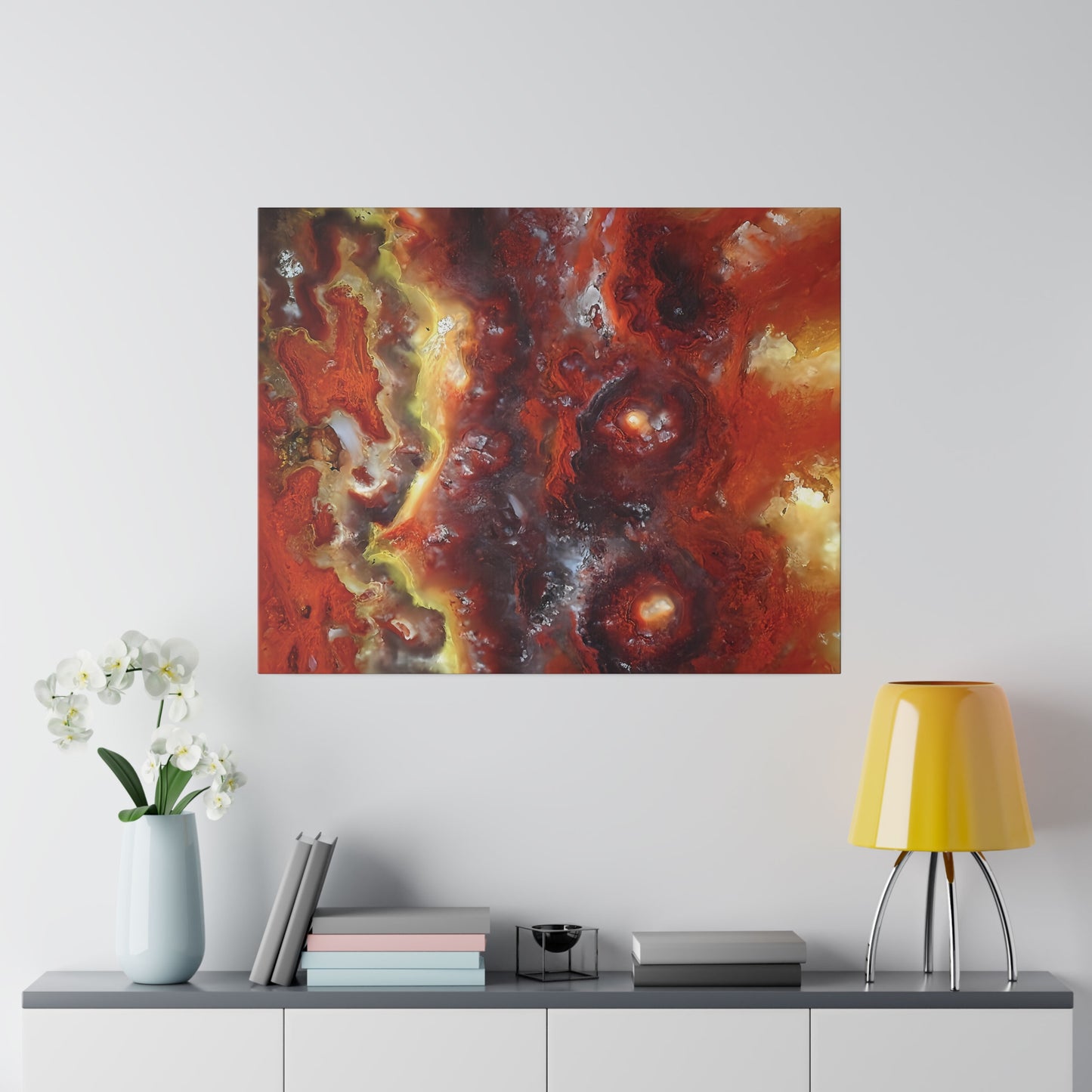 Wildfire Hyalite Bubble Opal Canvas Print Wall Art Décor