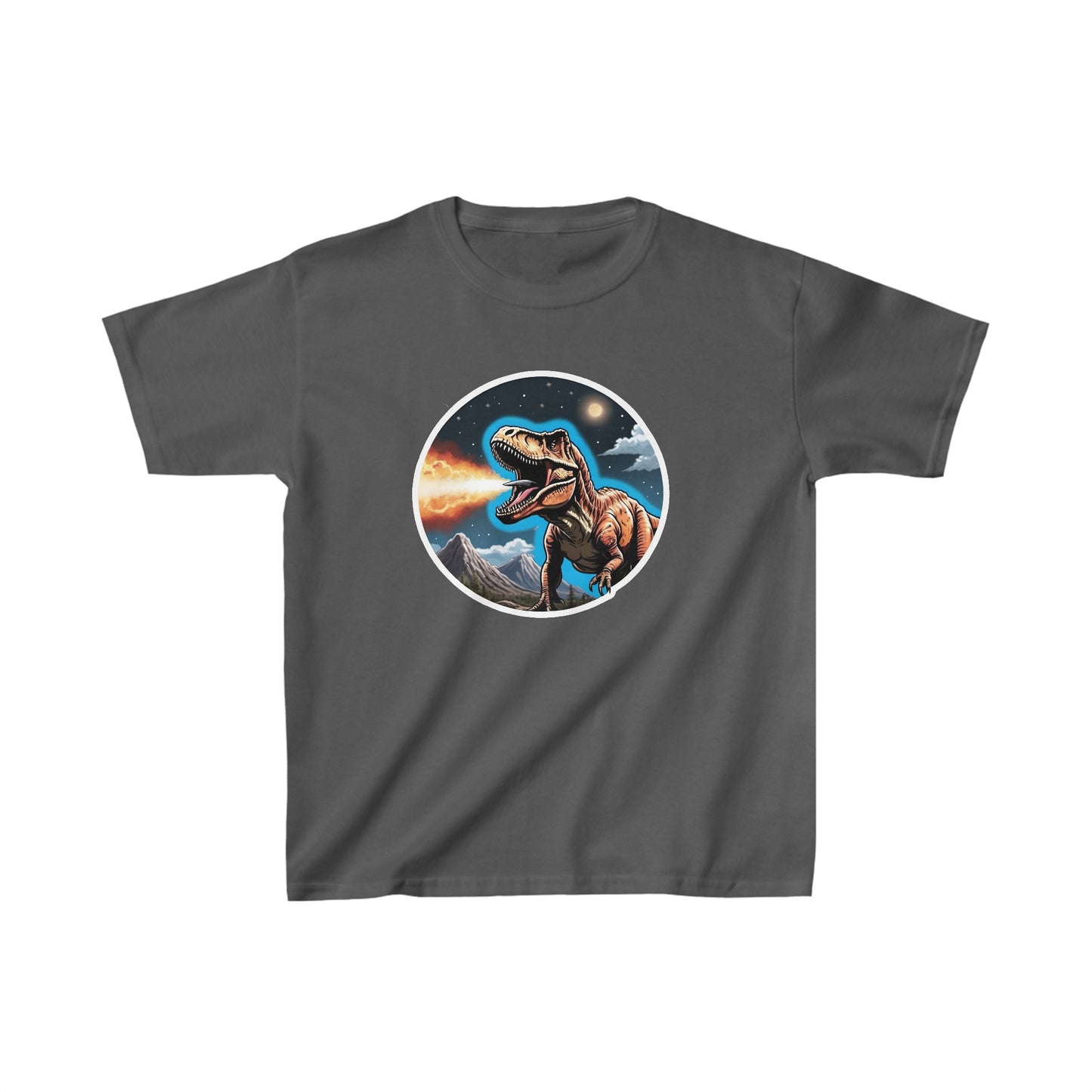 Kids Tyrannosaurs Rex breathing fire Dinosaur T-shirt