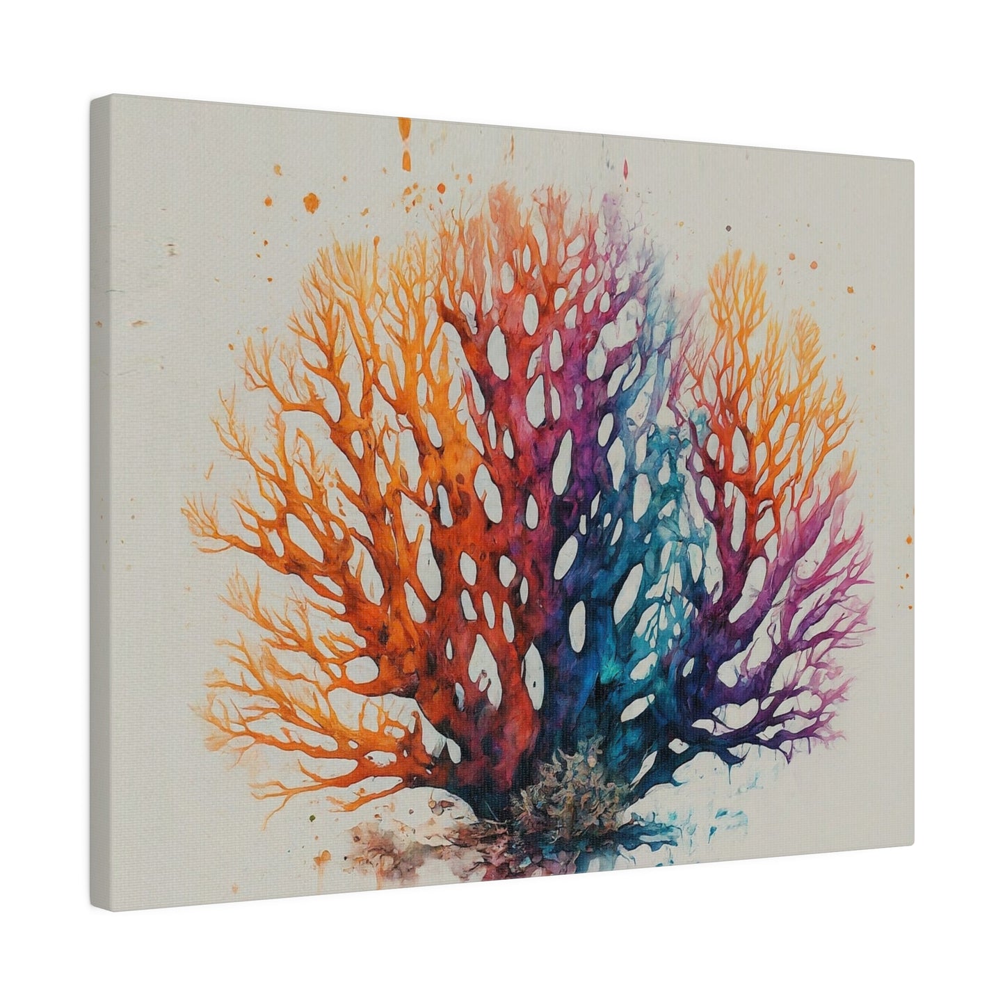 Watercolor Sea Coral Canvas Print Wall Art Décor, Beach Décor