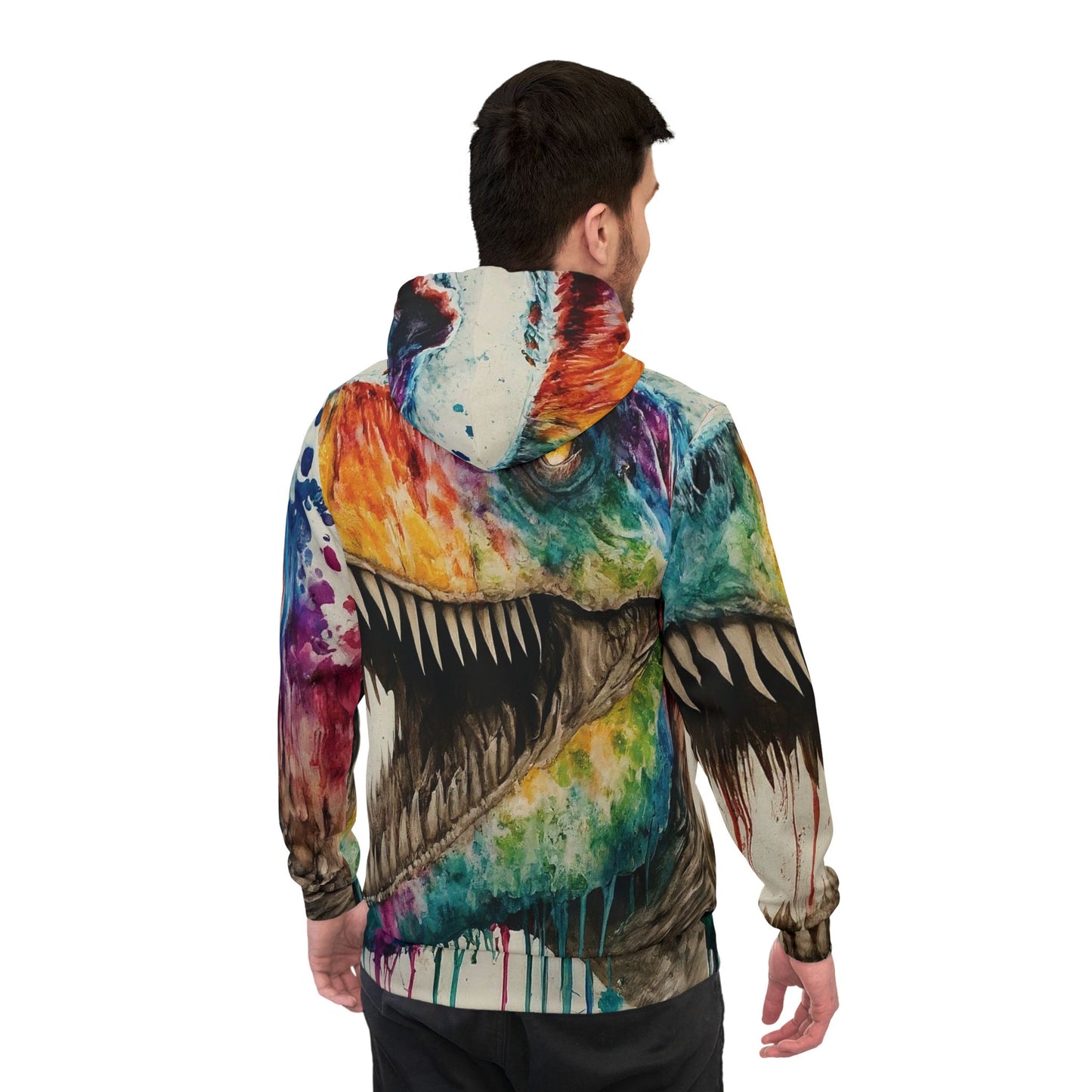 watercolor tie-dye Tyrannosaurus rex hoodie adult hooded dinosaur sweatshirt for men and women