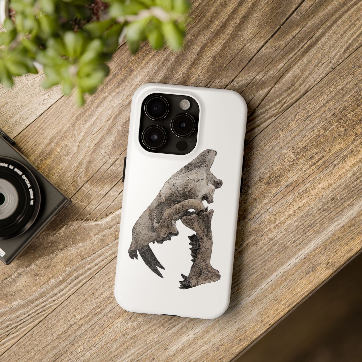 Ink Sketch Saber Cat iPhone 15 Tough Phone Case
