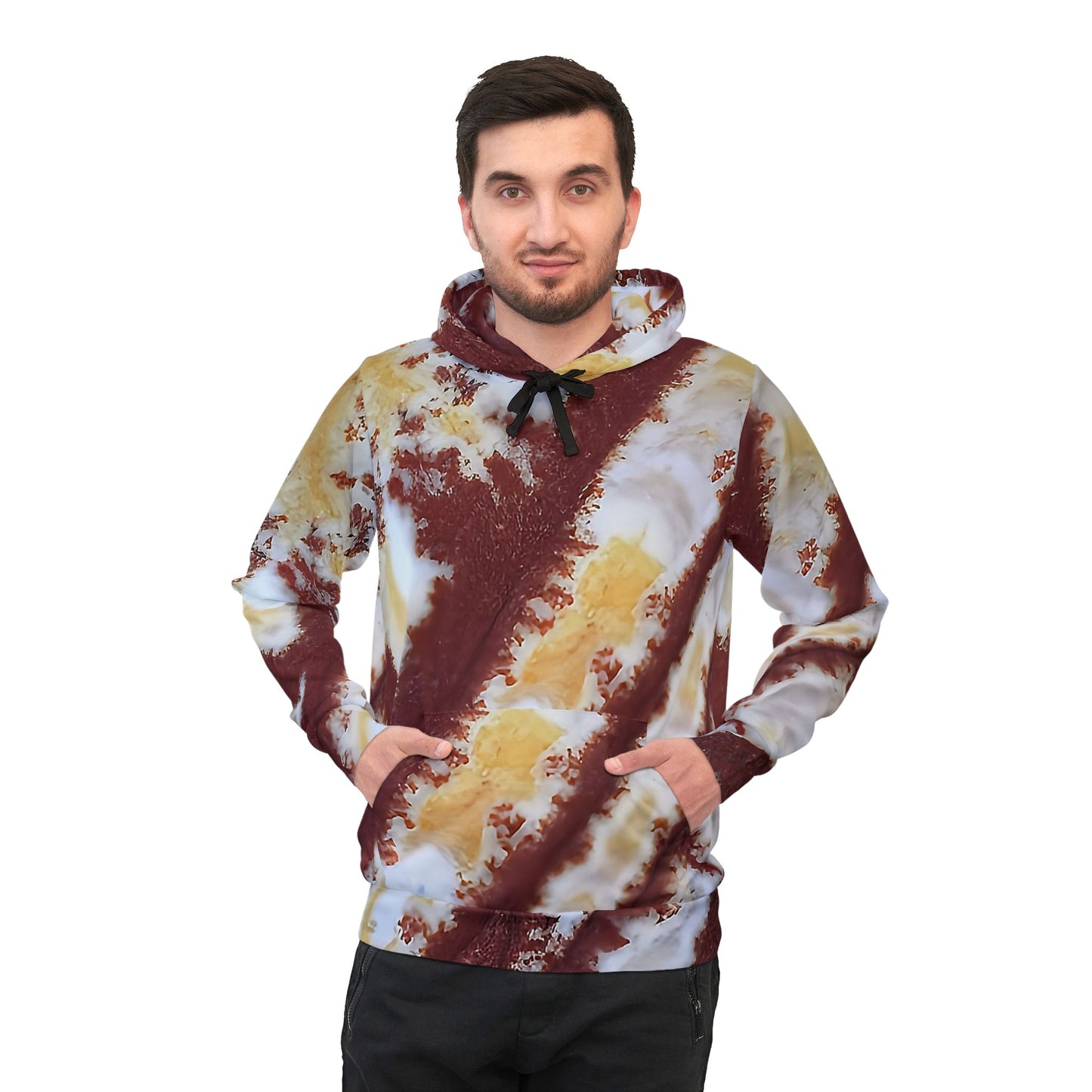Vibrant rock art hoodies – Unique unisex custom hooded sweatshirt with a colorful sonora dendritic jasper tie dye like patterns for men and women