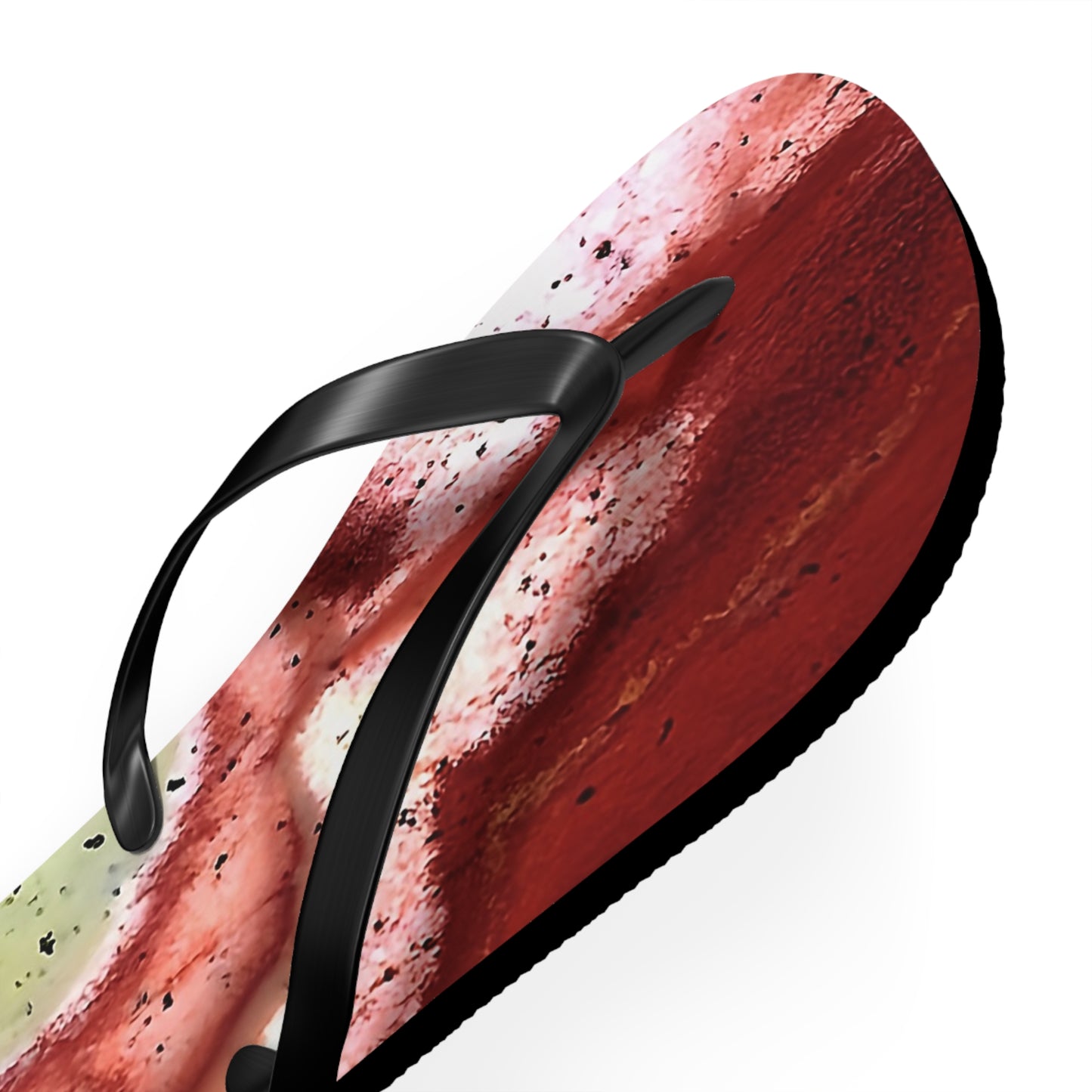 Vibrant Unisex Beachwear Flip Flops With Tie-dye Like Tiger Iron Patterns