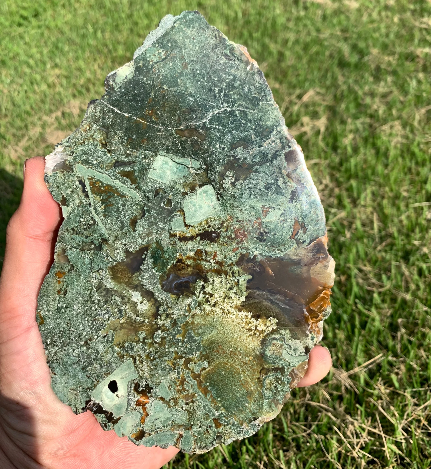 Polished Moss Agate slab from Indonesia