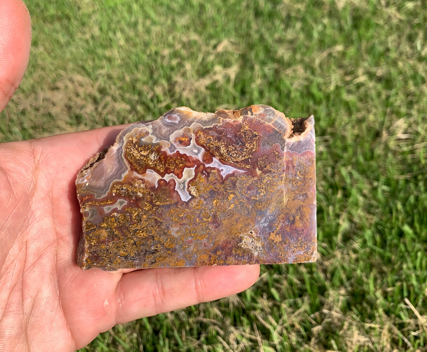Polished Moss Agate slab from Indonesia
