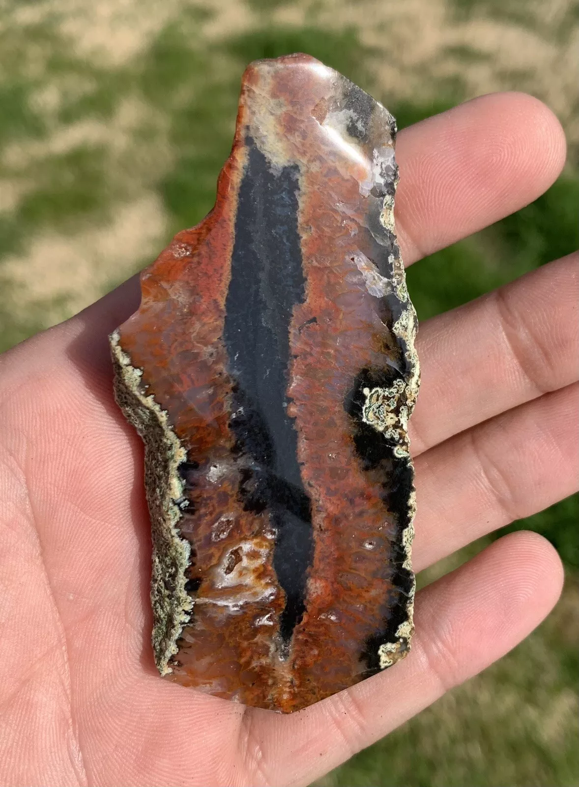 Polished Fire Plume Agate from Indonesia, Slab, Slice