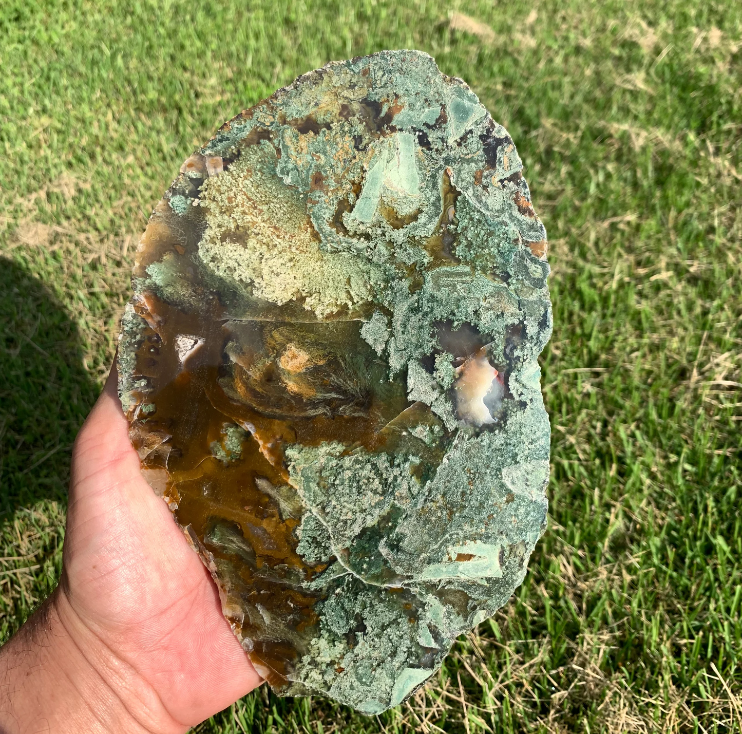 Polished Moss Agate slab from Indonesia