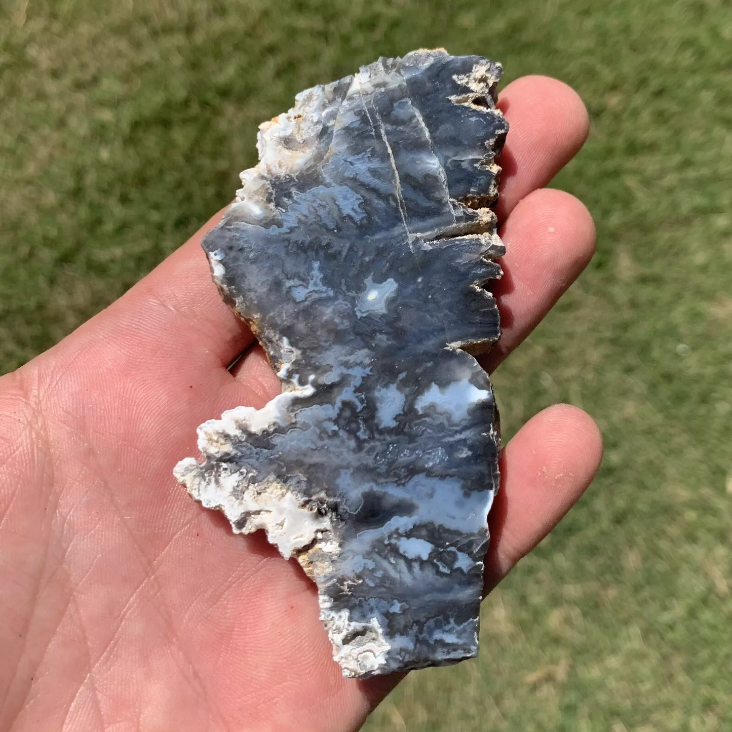 Polished Blue Plume Agate from Indonesia, Slab, Slice