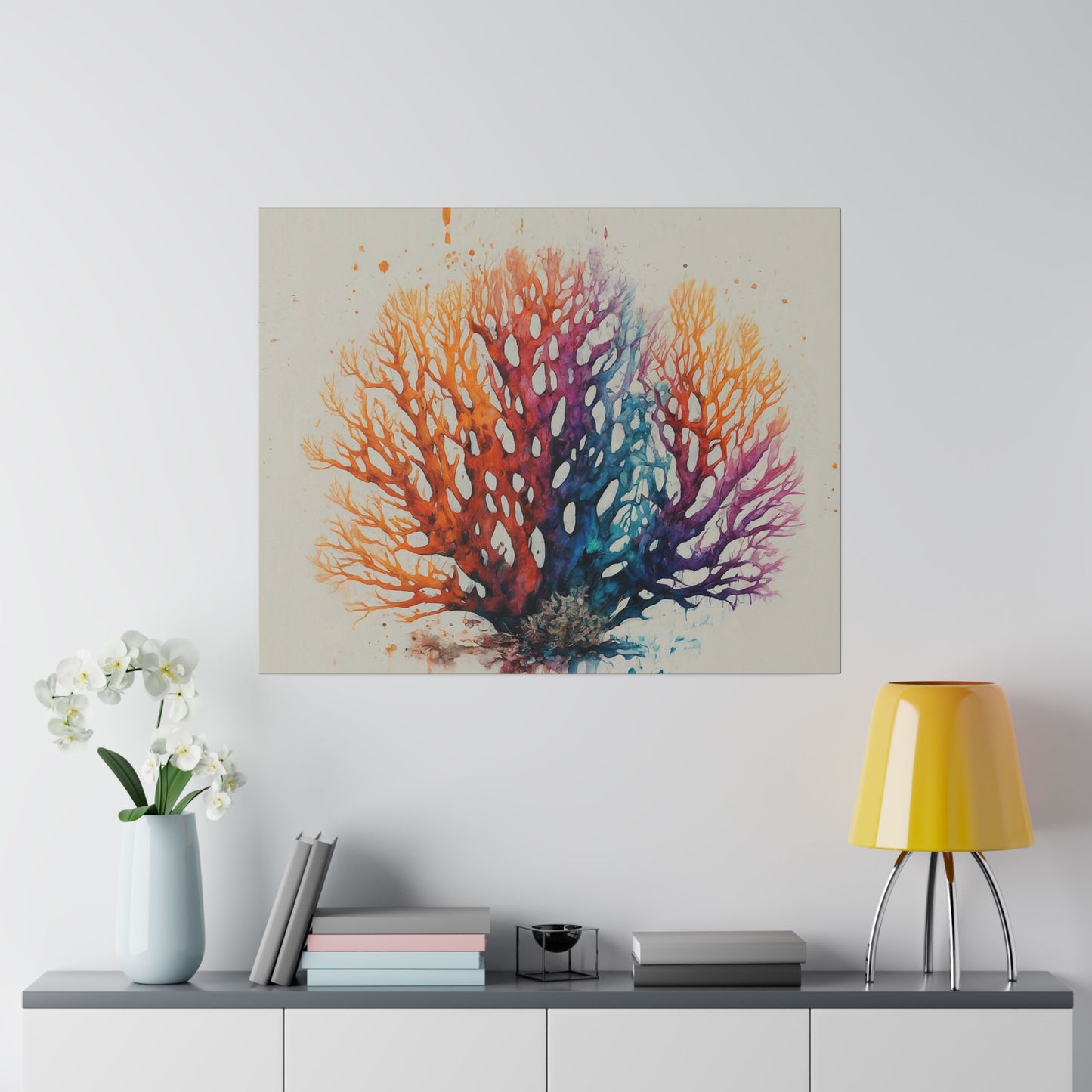 Watercolor Sea Coral Canvas Print Wall Art Décor, Beach Décor