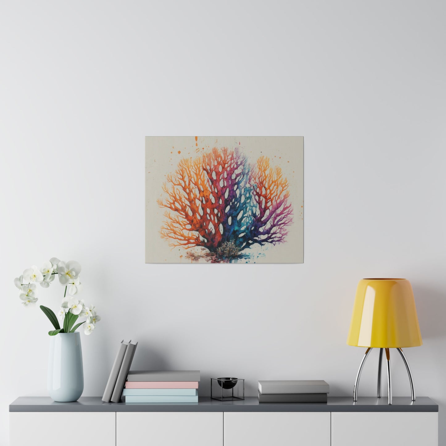 Watercolor Sea Coral Canvas Print Wall Art Décor, Beach Décor