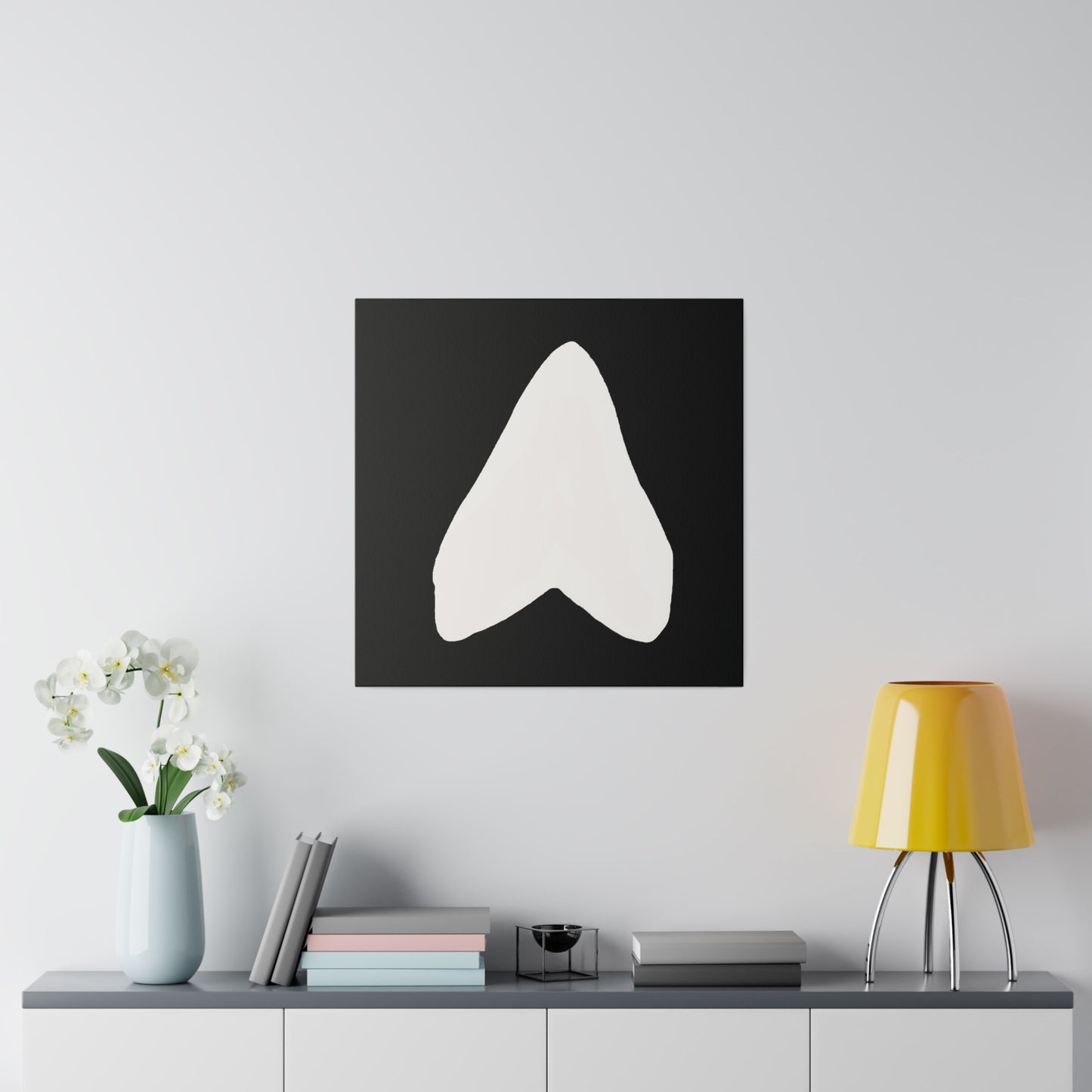 Black and White Otodus megalodon Canvas Print Wall Art Décor
