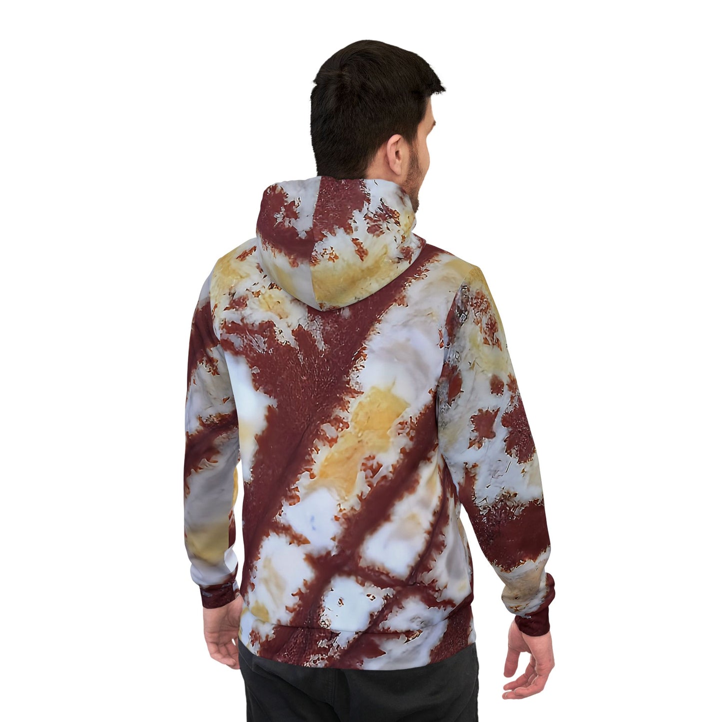 Vibrant rock art hoodies – Unique unisex custom hooded sweatshirt with a colorful sonora dendritic jasper tie dye like patterns for men and women