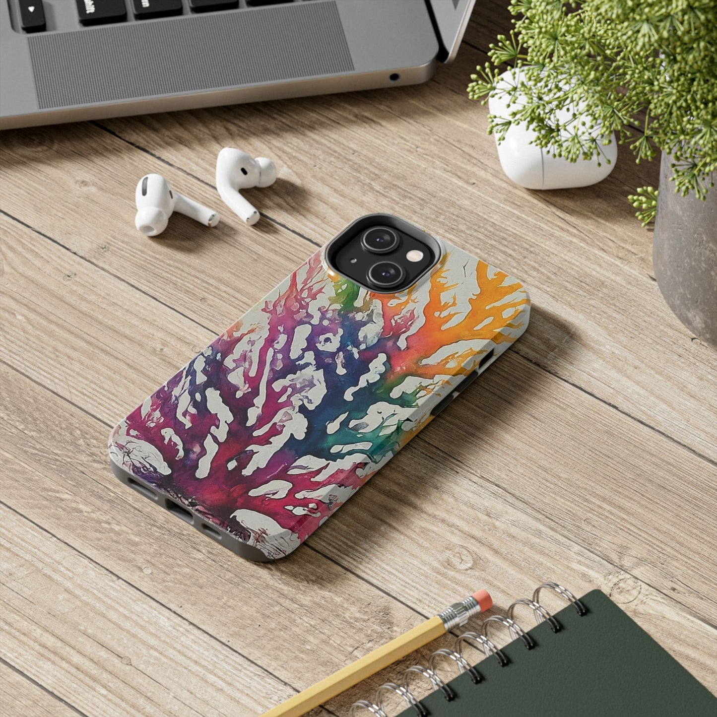 Water color Coral iPhone 14 Tough Phone Case