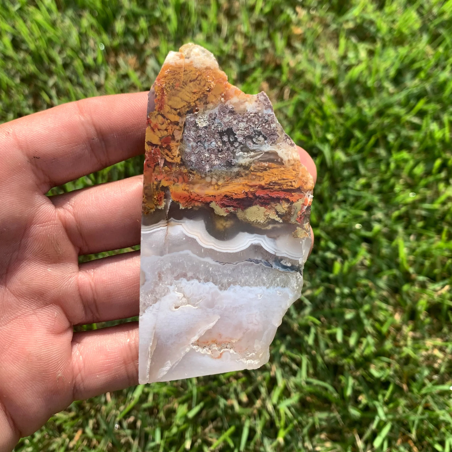Polished Moss Agate slab from Indonesia