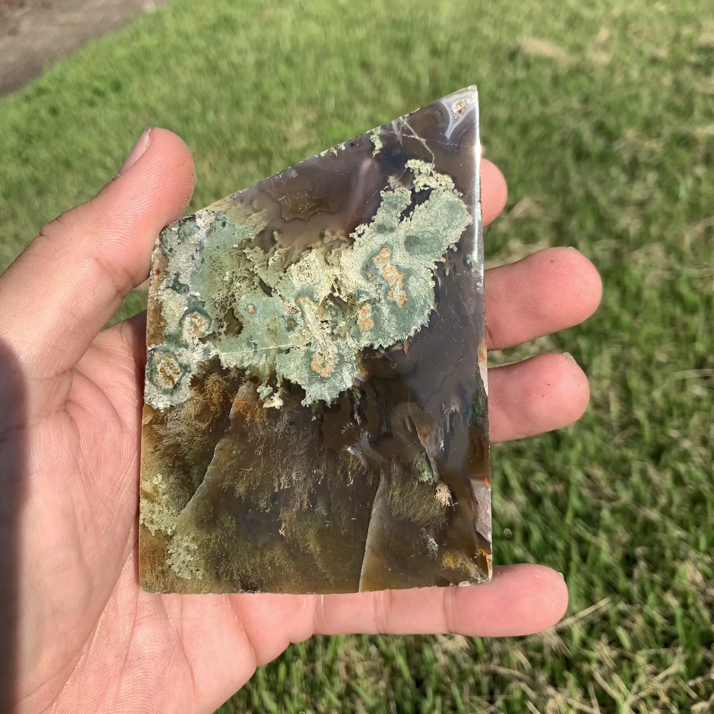 Polished Green Agate from Indonesia, Slab, Slice