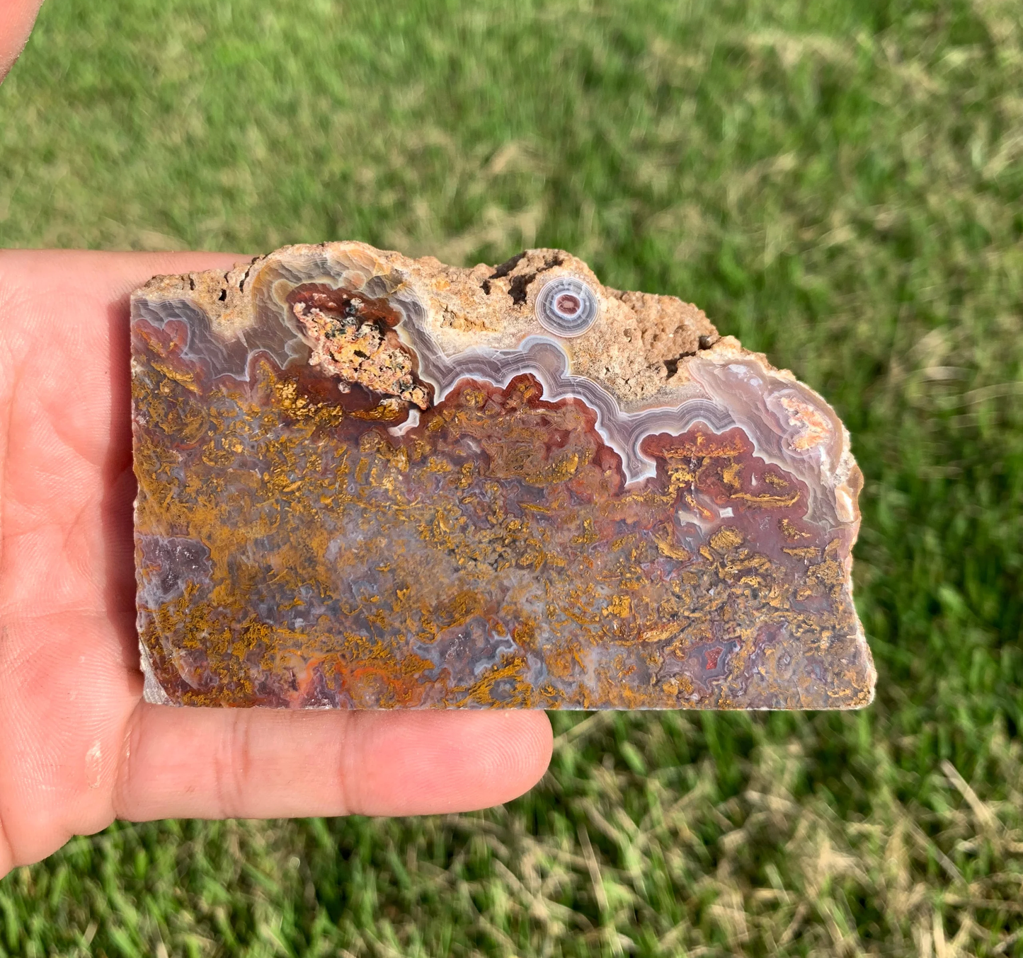 Polished Moss Agate slab from Indonesia