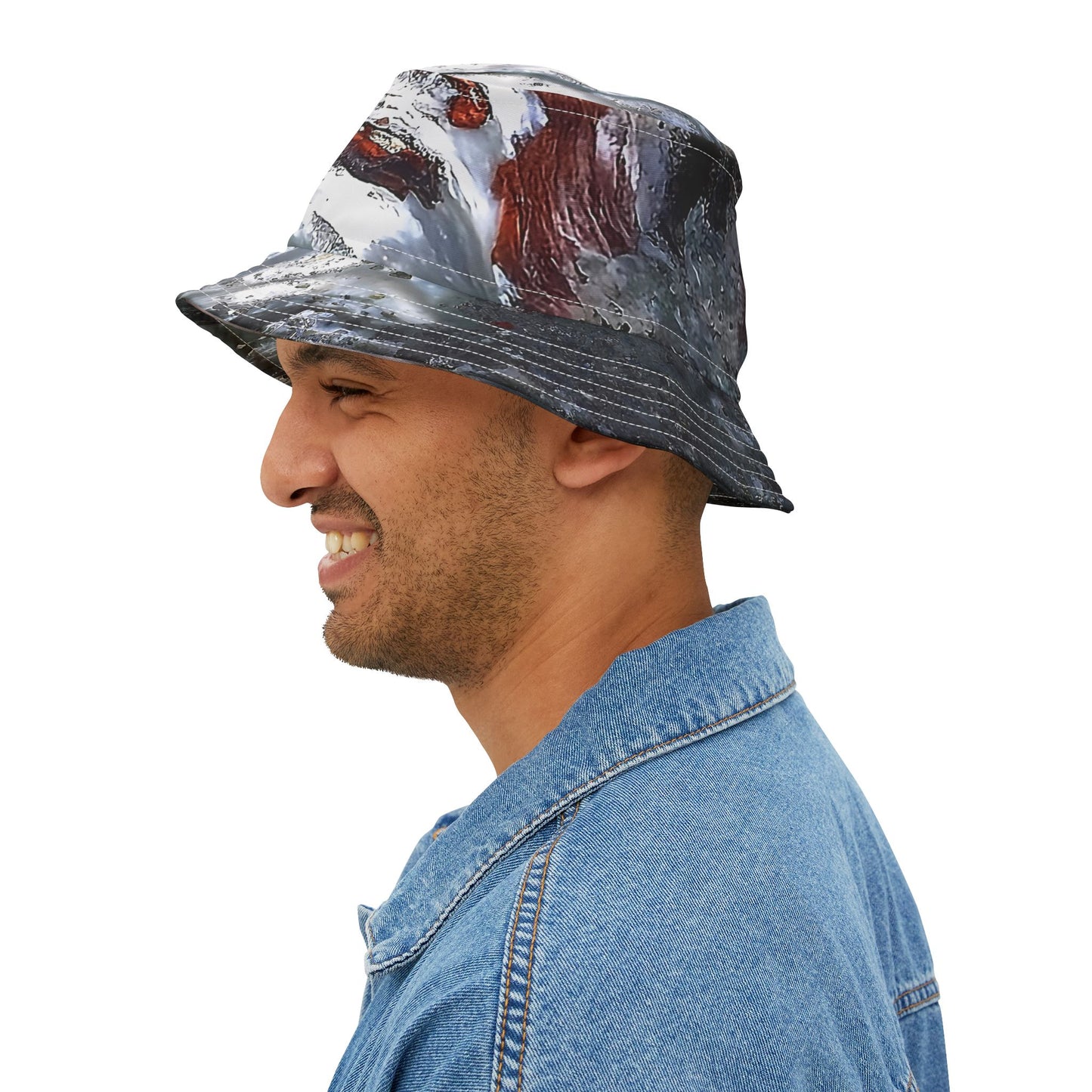 Rock Art-Inspired Floppy Bucket Hat –Stromatolite Collenia undosa- Unique Tie-Dye Ish Design